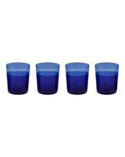 Blue Me Away Glasses - 3.93 x 3.34 Inches, Set of 4