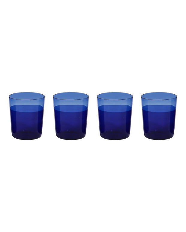 Blue Me Away Glasses - 3.93 x 3.34 Inches, Set of 4