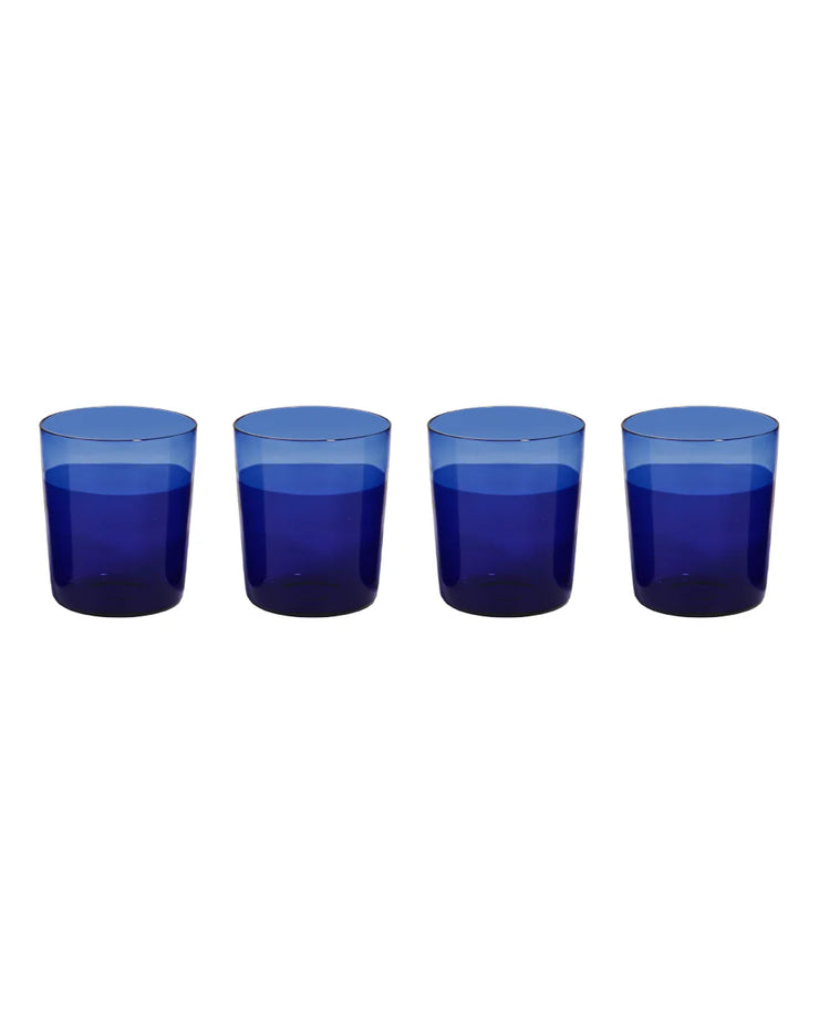 Blue Me Away Glasses - 3.93 x 3.34 Inches, Set of 4