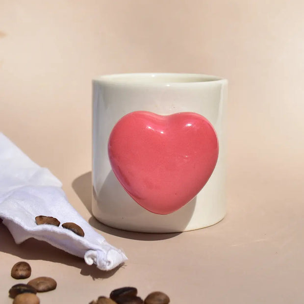 Aesthetic Coffee Mug - Heart Knob, 3 Inches