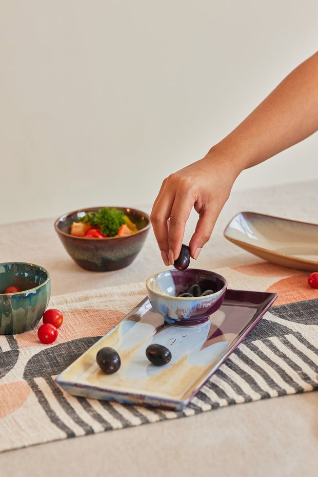 Handmade Ceramic Dip Bowl, Small Grey  2.3x1 Inch