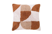 Rangoli Tufted Accent Pillow, Brown & Neutral- 18x18 Inch