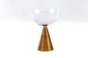 Colorful Handblown Drinkware Coupe, Amber- 5.24x4 Inches