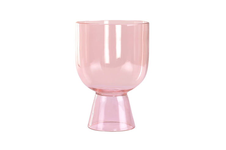 Colored Handblown Drinkware Glass, Pink- 4.5X3.1 Inch