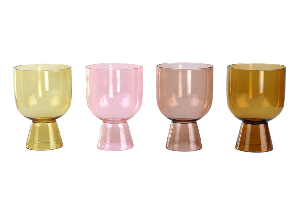 Colored Handblown Drinkware Glass, Honey- 4.5X3.1 Inch