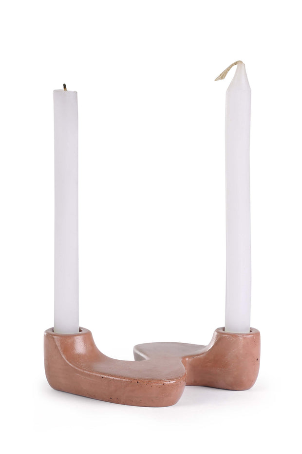 "S" Style Nordic Concrete Candle Holder -Brown