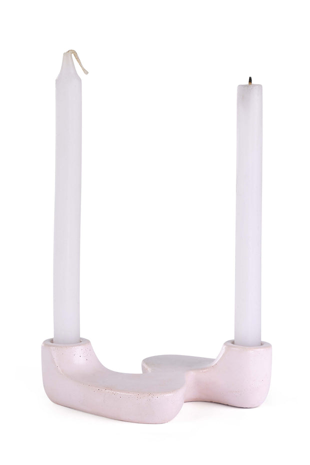 "S" Style Nordic Concrete Candle Holder -Pink