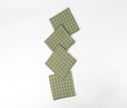 Handloom Olive Checkered Napkins (Set of 4), 18 Inch