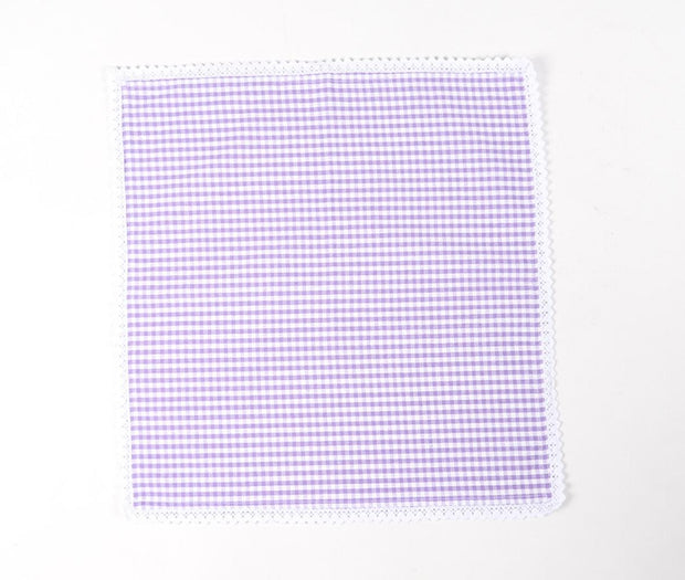 Checkered Purple Table Napkins (Set of 4), 18 Inch
