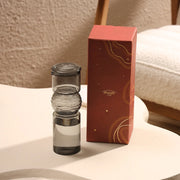 Slate Grey Coil Glass Carafe , 9.25 x 3 Inches