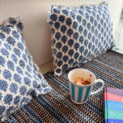 Indigo Mirage Long Cushion Cover - 12 x 20 Inches