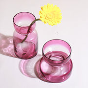 Slate Pink Handblown Glass vase  Short ,5.90x5.90x 5.51Inch