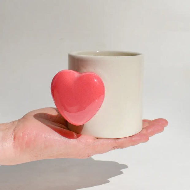 Aesthetic Coffee Mug - Heart Knob, 3 Inches