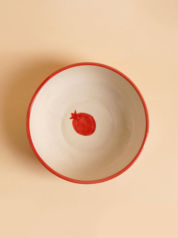 Indian Anaar Bowl, Red - 2.5x7 Inches