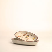 Off White Oval Cocktail Tray - 8 Inches
