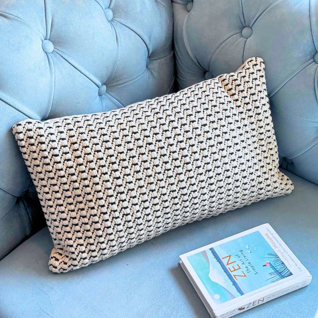 Braided Oblong Cushion Cover - 12 x 20 Inches
