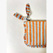 Handmade Quilted Pouch, Brown & Blue- 8 x 5 Inches