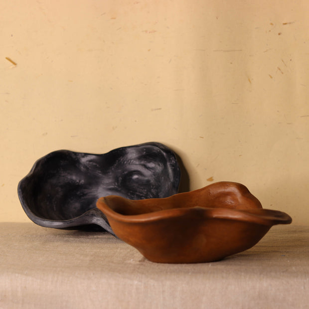 Organic Deco Bowl Small, Terracotta- 7.87  Inches