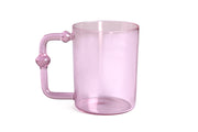 Colored Handblown Drinkware Mug, Pink- 2.7X3.5 Inch