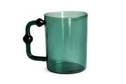 Colored Handblown Drinkware Mug, Teal - 2.7X3.5 Inch