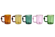 Colored Handblown Drinkware Mug, Pink- 2.7X3.5 Inch