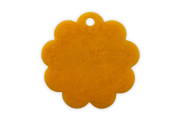 Scallop Resin Cheese Charcuterie Board, Mustard - 9 Inches