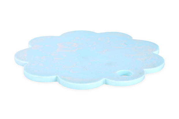 Scallop Resin Cheese Charcuterie Board, Blue  - 9 Inches