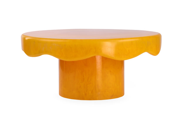 Scallop Resin Cake stand, Mustard - 9.5x4.5 Inches