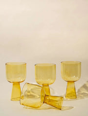 Aria Green Yellow Dessert Bowls - 3 x 5.75 Inches, 9.45 oz