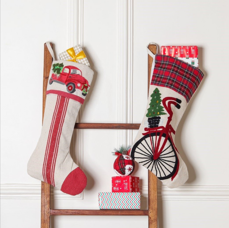 Vintage Christmas Stockings 15 inch (Set of 2)