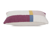 Geometric Accent Pillow, White & Purple - 14x20 Inch