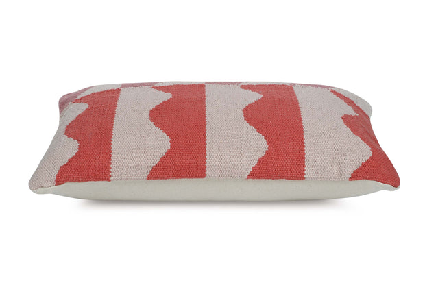 Ocean Lumbar  Pillow, Pink and Rust  - 14x20 Inch