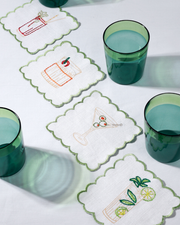 Handmade Tipsy Thread Coasters- (Set of 4),  5.1 Inches