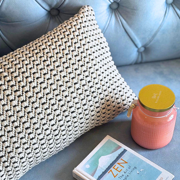 Braided Oblong Cushion Cover - 12 x 20 Inches