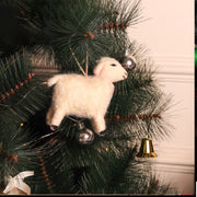 Christmas Hanging Felt Ornaments (Bethlehem Sheep + Angel + 2 Mittens)