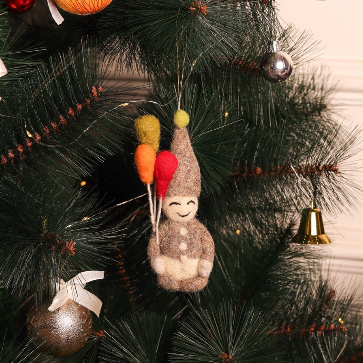 Christmas Hanging Felt Ornaments (Elf and 3 Mushrooms)