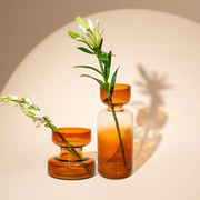 Slate Brown Handblown Glass vase Tall-4.72x4.72x7.87 Inch