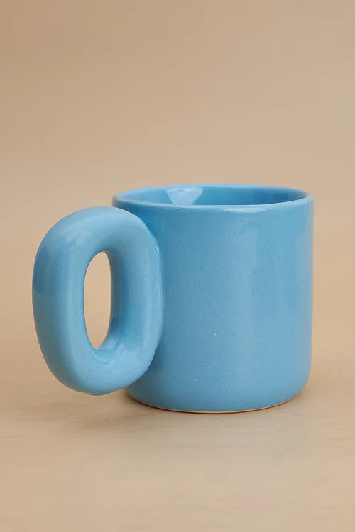 Mid Century Modern Coffee Mug, Blue - 3.2 X 3.2 Inches