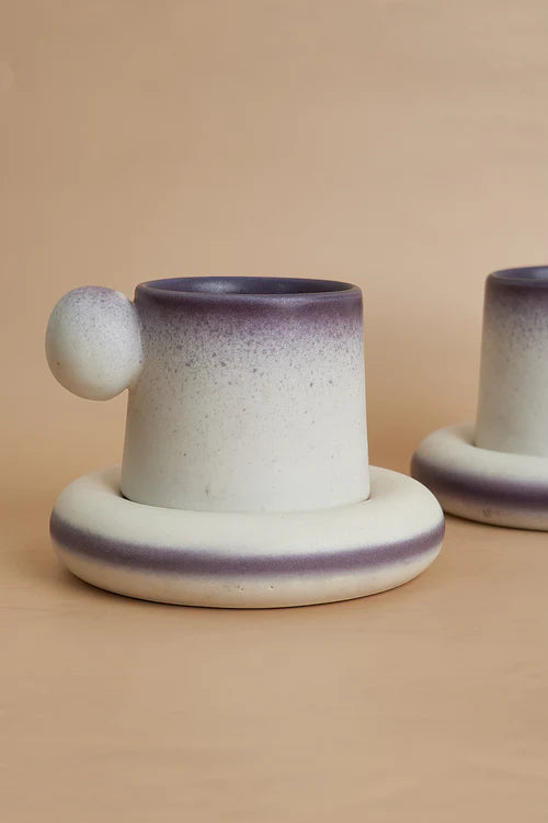 Bubble  Cup & Saucer Set- Purple