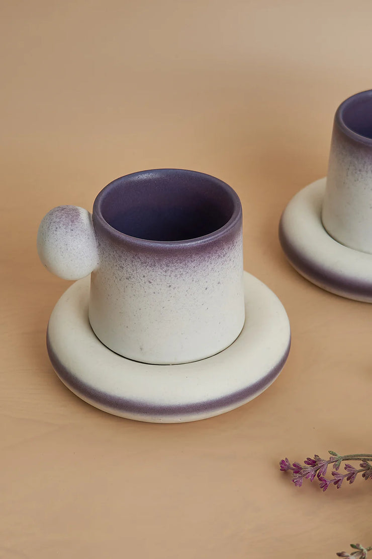 Bubble  Cup & Saucer Set- Purple