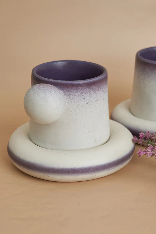 Bubble  Cup & Saucer Set- Purple