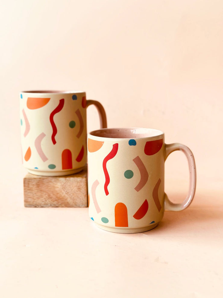Confetti Ceramic Stoneware Mug 3.2  x 4 Inches