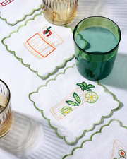 Handmade Tipsy Thread Coasters- (Set of 4),  5.1 Inches