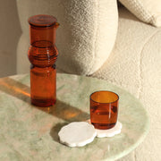 Amber Coil Glass Carafe , 9.25 x 3 Inches