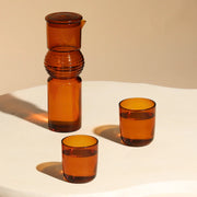 Amber Coil Glass Carafe , 9.25 x 3 Inches