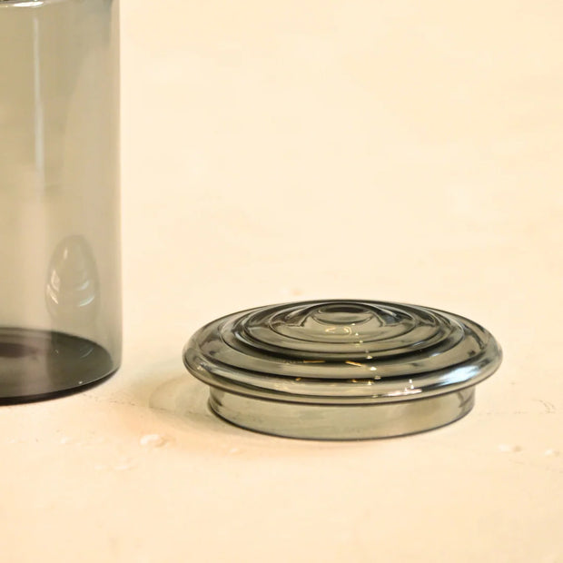 Slate Grey Coil Glass Carafe , 9.25 x 3 Inches