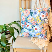 Cannes Blue Floral Cushion Cover - 18 x 18 Inches