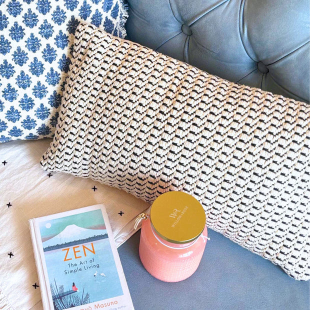 Braided Oblong Cushion Cover - 12 x 20 Inches