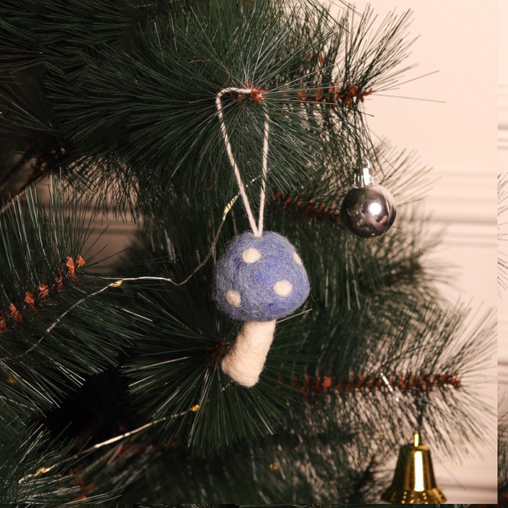 Christmas Hanging Felt Ornaments (Elf and 3 Mushrooms)