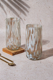 Vintage Highball glasses - White & Gold , 300ml